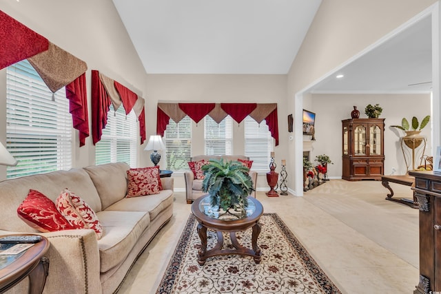 327 Trestle Way, Conway, SC 29526 - living room featuring high vaulted ceiling