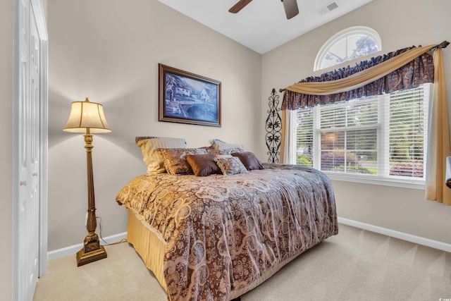 327 Trestle Way, Conway, SC 29526 - bedroom with light carpet, multiple windows, and a ceiling fan