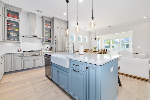 6304 Chadderton Cir, Myrtle Beach, SC 29579 - kitchen featuring stainless steel appliances, light countertops, light wood finished floors, backsplash, and recessed lighting