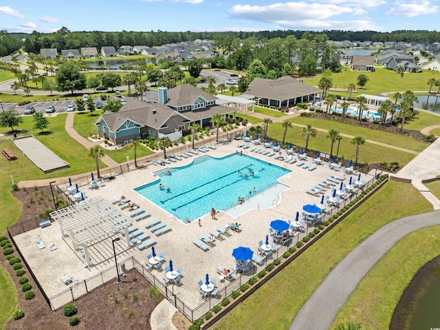 6304 Chadderton Cir, Myrtle Beach, SC 29579 - aerial perspective of suburban area with a pool