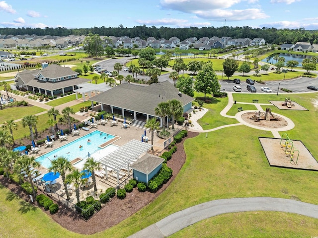 6304 Chadderton Cir, Myrtle Beach, SC 29579 - aerial perspective of suburban area featuring a pool