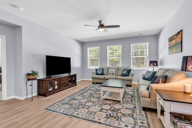 520 Cattle Drive Cir, Myrtle Beach, SC 29588 - living room featuring wood finished floors and a ceiling fan
