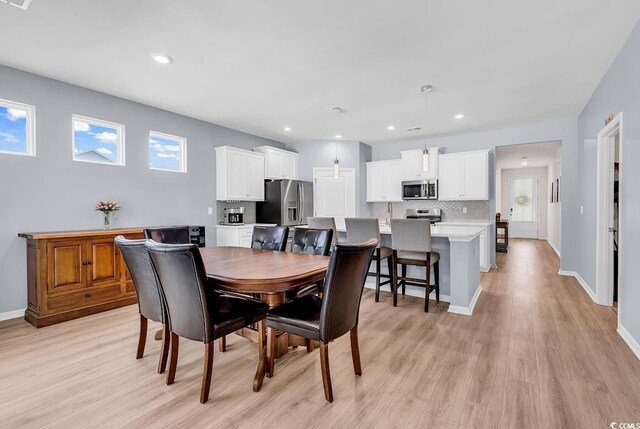520 Cattle Drive Cir, Myrtle Beach, SC 29588 - dining room featuring light wood-style flooring and recessed lighting