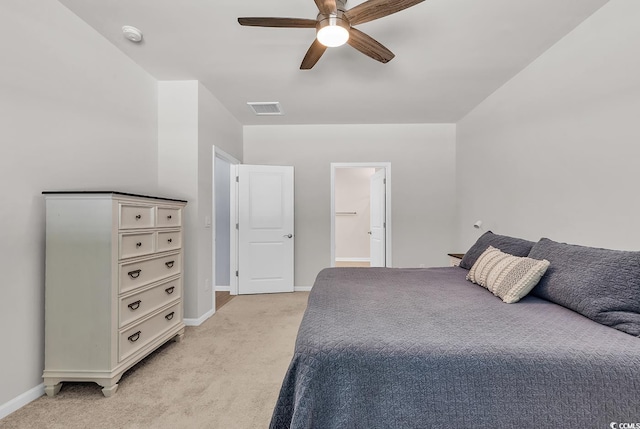 520 Cattle Drive Cir, Myrtle Beach, SC 29588 - bedroom with light carpet, a ceiling fan, and ensuite bathroom