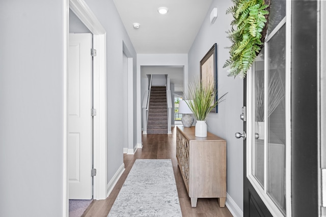 215 Kendrick St, Little River, SC 29566 - entryway with wood finished floors and stairway