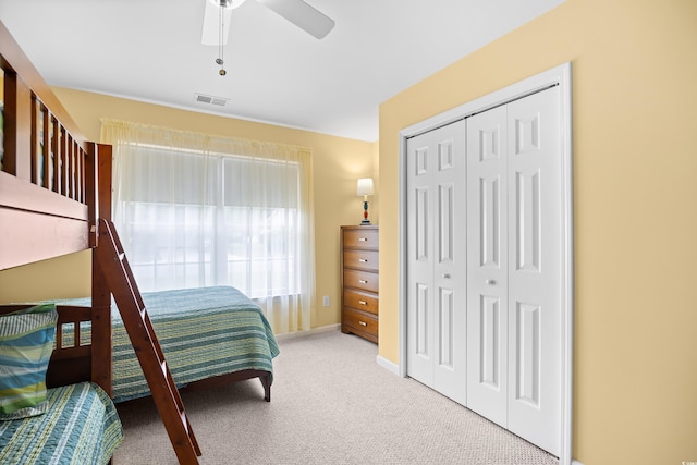 4554 Fringetree Dr, Murrells Inlet, SC 29576 - carpeted bedroom with ceiling fan and a closet