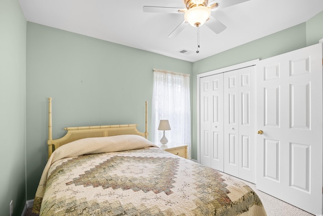 4554 Fringetree Dr, Murrells Inlet, SC 29576 - bedroom featuring carpet floors, a closet, and ceiling fan