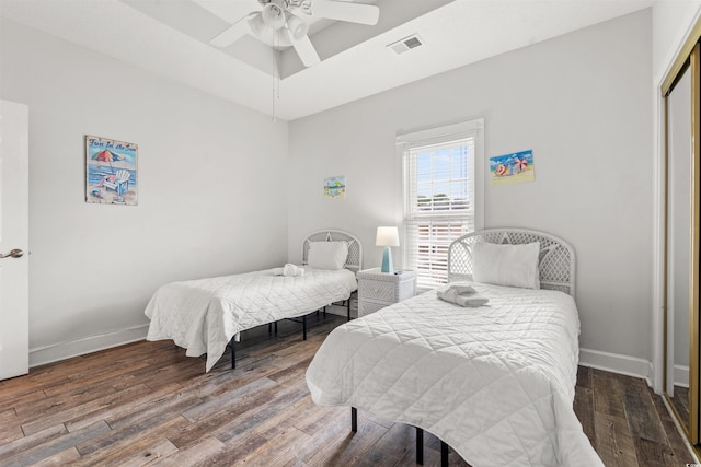 4846 Carnation Cir Unit 301, Myrtle Beach, SC 29577 - bedroom featuring wood finished floors and ceiling fan