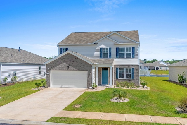 2106 Ainsley Dr, Little River, SC 29566 - traditional home with brick siding, a front lawn, and roof with shingles
