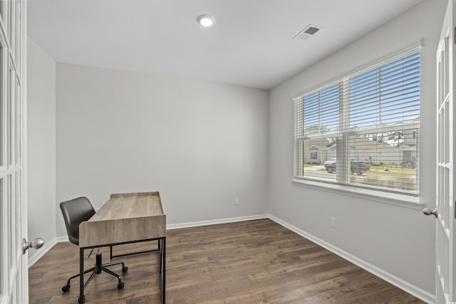 2106 Ainsley Dr, Little River, SC 29566 - unfurnished office with dark wood-style floors and recessed lighting