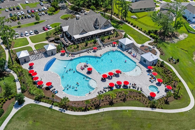 2106 Ainsley Dr, Little River, SC 29566 - drone / aerial view of a pool area