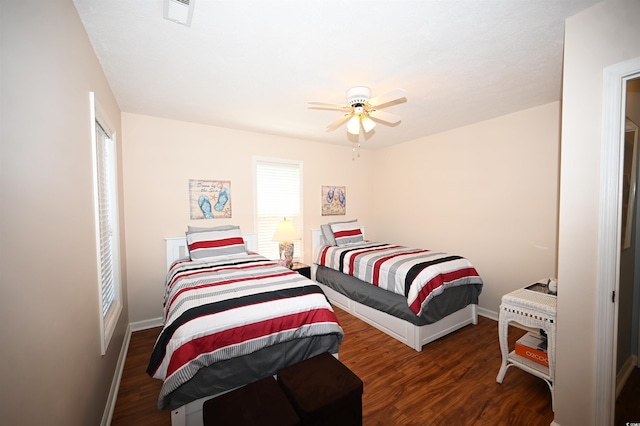 950 Tiffany Ln, North Myrtle Beach, SC 29582 - bedroom with wood finished floors and a ceiling fan