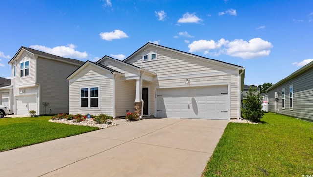 1029 Saltgrass Way, Myrtle Beach, SC 29588 - view of front of property with a garage, a front lawn, and driveway