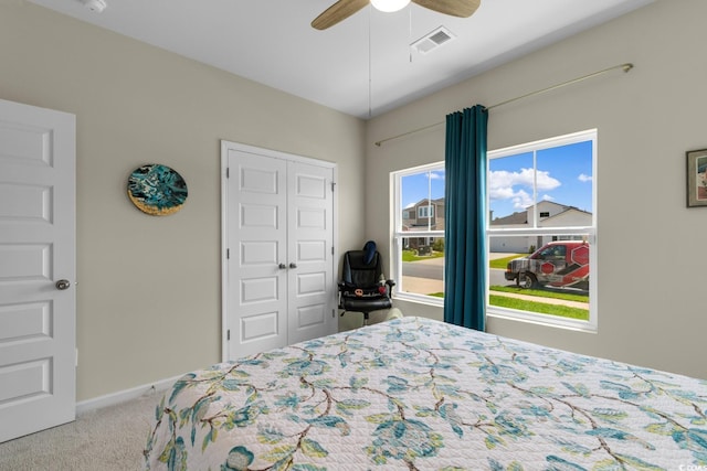 1029 Saltgrass Way, Myrtle Beach, SC 29588 - carpeted bedroom featuring a closet and ceiling fan