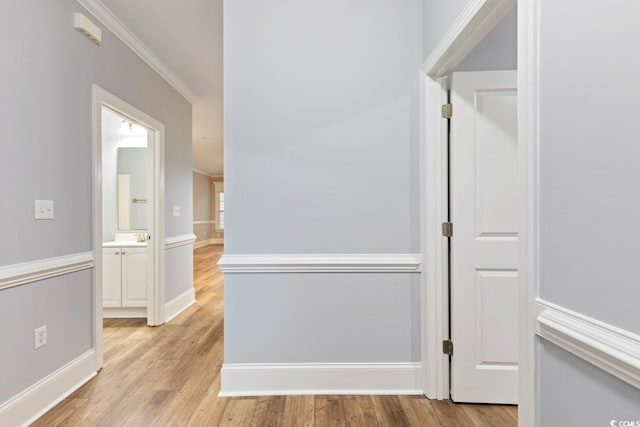 118 Birch N Coppice Dr Unit 2, Surfside Beach, SC 29575 - hallway featuring light wood finished floors and crown molding