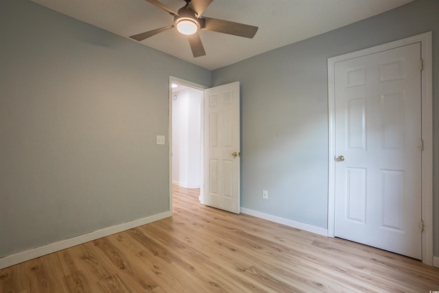1897 Mossberg Dr, Sumter, SC 29150 - unfurnished bedroom featuring light wood-style flooring and ceiling fan