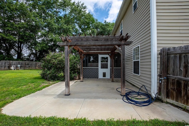 1897 Mossberg Dr, Sumter, SC 29150 - fenced backyard featuring a patio area and a pergola