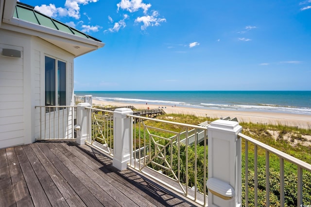 100 Ocean Park Loop, Georgetown, SC 29440 - wooden terrace with view of water and beach