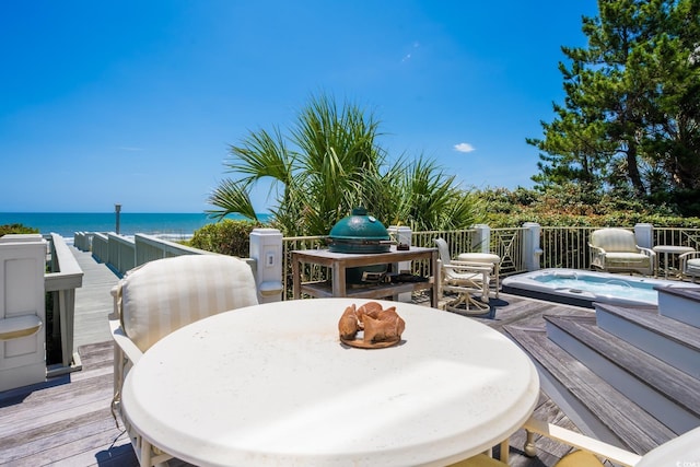 100 Ocean Park Loop, Georgetown, SC 29440 - wooden terrace featuring outdoor dining space and a water view