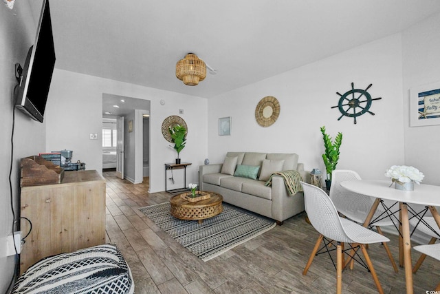 2001 S Ocean Blvd Unit 1405, Myrtle Beach, SC 29577 - living room featuring wood finished floors and baseboards
