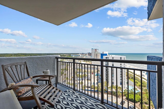 2001 S Ocean Blvd Unit 1405, Myrtle Beach, SC 29577 - balcony with a water view and a city view