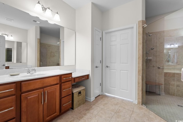 637 Grand Cypress Way, Murrells Inlet, SC 29576 - full bath with vanity, a shower stall, and tile patterned flooring
