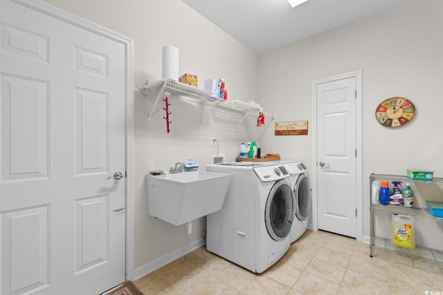 637 Grand Cypress Way, Murrells Inlet, SC 29576 - washroom with separate washer and dryer and light tile patterned floors