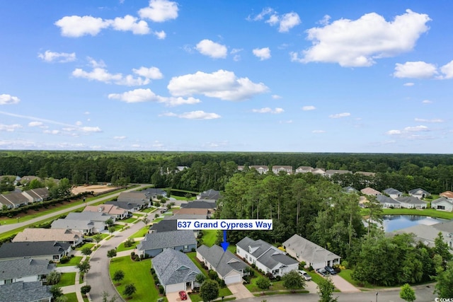 637 Grand Cypress Way, Murrells Inlet, SC 29576 - aerial view of residential area featuring a forest and a large body of water