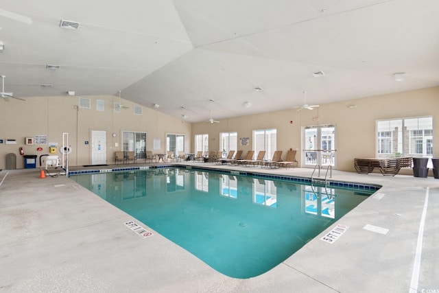 637 Grand Cypress Way, Murrells Inlet, SC 29576 - indoor community pool with a ceiling fan