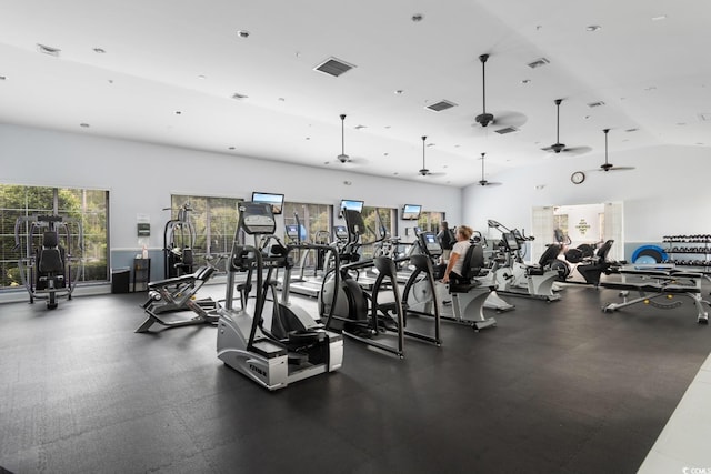 637 Grand Cypress Way, Murrells Inlet, SC 29576 - gym with a ceiling fan