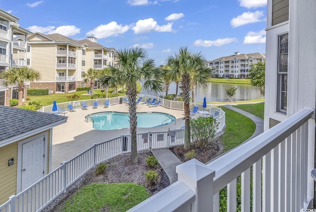 4821 Luster Leaf Cir Unit 202, Myrtle Beach, SC 29577 - community pool with a water view and a patio area