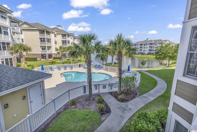 4821 Luster Leaf Cir Unit 202, Myrtle Beach, SC 29577 - community pool with a water view and a patio