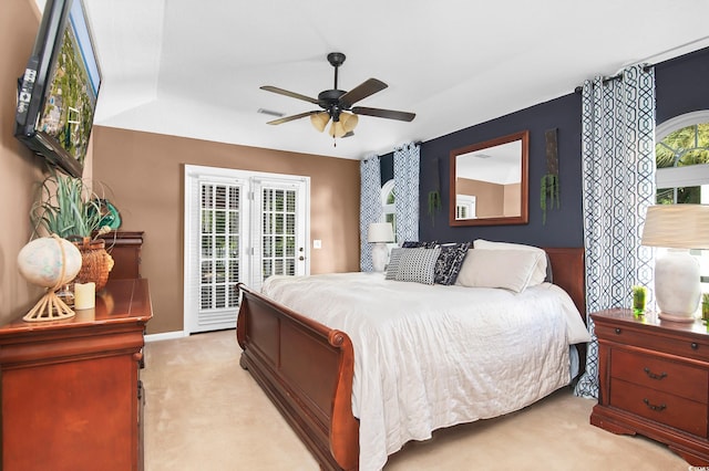 174 Edward Ave, Murrells Inlet, SC 29576 - carpeted bedroom with access to outside, ceiling fan, and french doors