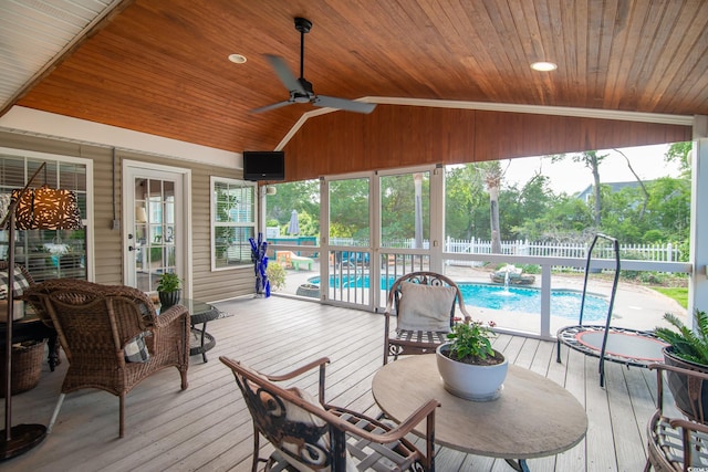 174 Edward Ave, Murrells Inlet, SC 29576 - sunroom / solarium with ceiling fan and vaulted ceiling