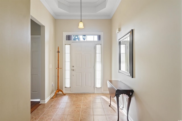 2210 Haystack Way, Myrtle Beach, SC 29579 - entrance foyer featuring crown molding, light tile patterned floors, and a raised ceiling