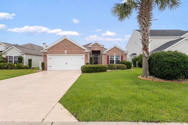2210 Haystack Way, Myrtle Beach, SC 29579 - view of front of home featuring brick siding, an attached garage, and a front yard