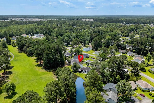6576 Pebble Beach Cres, Myrtle Beach, SC 29588 - aerial view of residential area featuring a nearby body of water and a forest