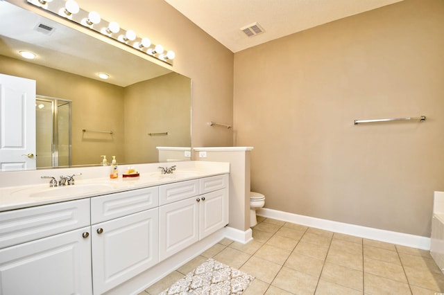 5650 Barefoot Resort Bridge Rd Unit 431, North Myrtle Beach, SC 29582 - bathroom featuring double vanity, a shower stall, tile patterned flooring, and a bath