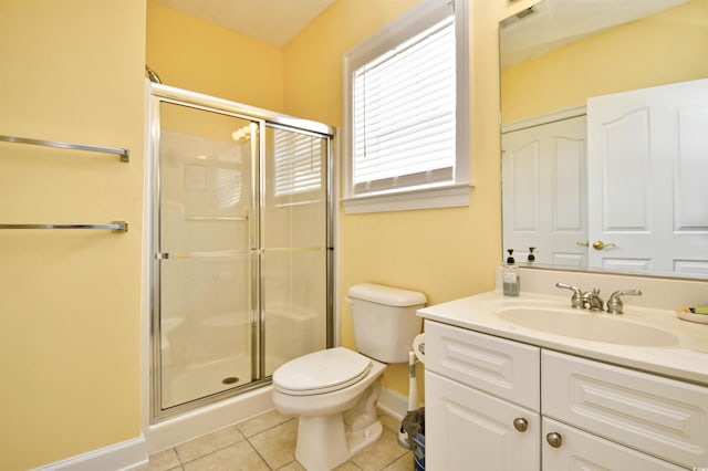 5650 Barefoot Resort Bridge Rd Unit 431, North Myrtle Beach, SC 29582 - bathroom featuring a stall shower, vanity, and tile patterned flooring