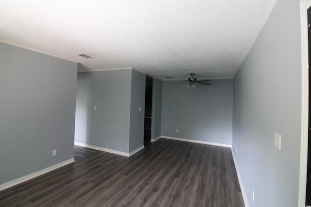 950 Forestbrook Rd Unit B-8, Myrtle Beach, SC 29588 - empty room with a textured ceiling, dark wood-type flooring, and a ceiling fan