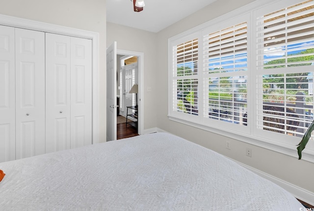 5 Tiara Ln, Murrells Inlet, SC 29576 - bedroom featuring multiple windows, a closet, and ceiling fan