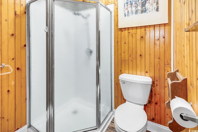 5 Tiara Ln, Murrells Inlet, SC 29576 - full bathroom with a stall shower and wood walls