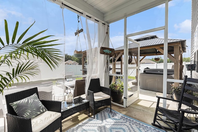 651 Choctaw Dr, Conway, SC 29526 - sunroom / solarium featuring a jacuzzi