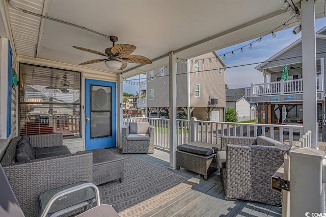 6001-1459 S Kings Hwy, Myrtle Beach, SC 29575 - deck featuring a ceiling fan