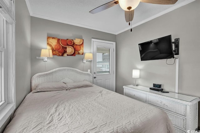 6001-1459 S Kings Hwy, Myrtle Beach, SC 29575 - bedroom featuring crown molding and ceiling fan