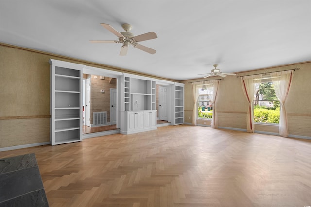 571 Fernwood Rd, Murrells Inlet, SC 29576 - unfurnished living room with a ceiling fan and baseboards