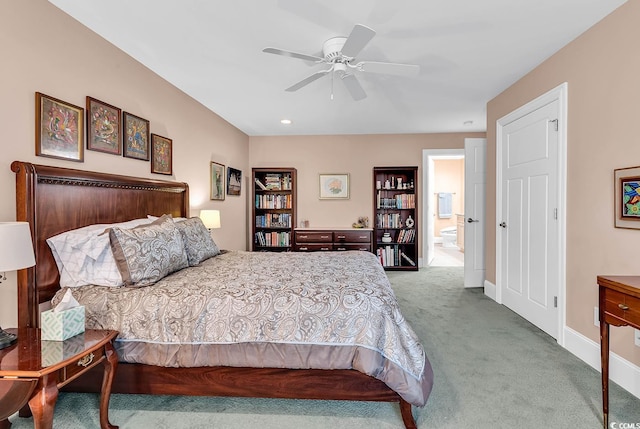 128 Knotty Pine Way, Murrells Inlet, SC 29576 - bedroom featuring carpet, a ceiling fan, recessed lighting, and ensuite bath