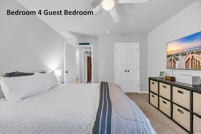 788 Dusty Pine Way, Myrtle Beach, SC 29588 - carpeted bedroom featuring a ceiling fan and a closet