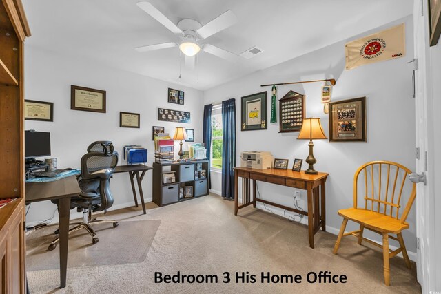 788 Dusty Pine Way, Myrtle Beach, SC 29588 - office with carpet flooring and ceiling fan