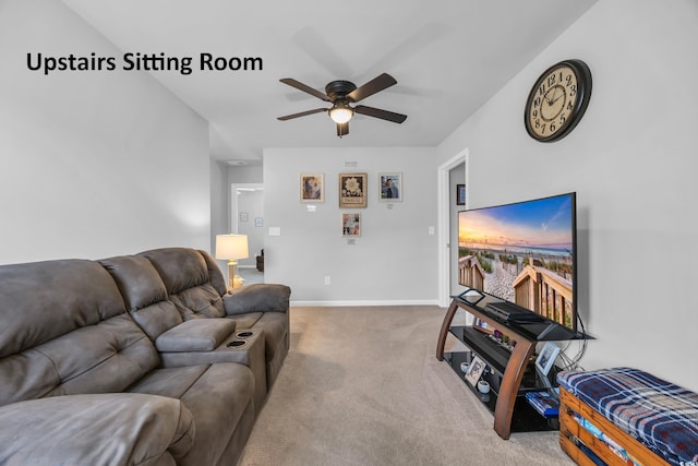 788 Dusty Pine Way, Myrtle Beach, SC 29588 - carpeted living room with ceiling fan and baseboards